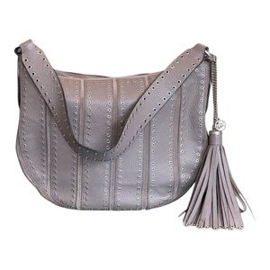 Michael Kors Bag Brooklyn‎ Grommet Hobo Leather Suede Cinder Taupe